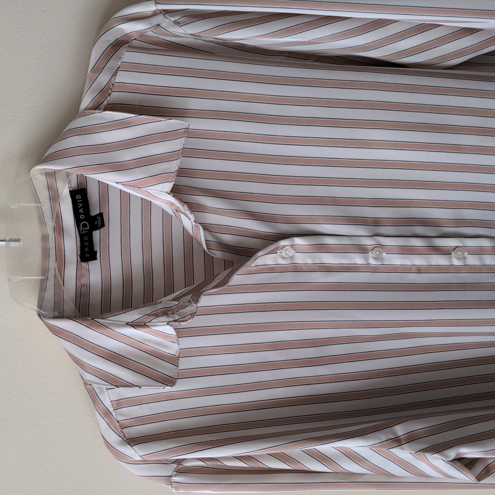 Fred David Striped Satin Blouse - Small